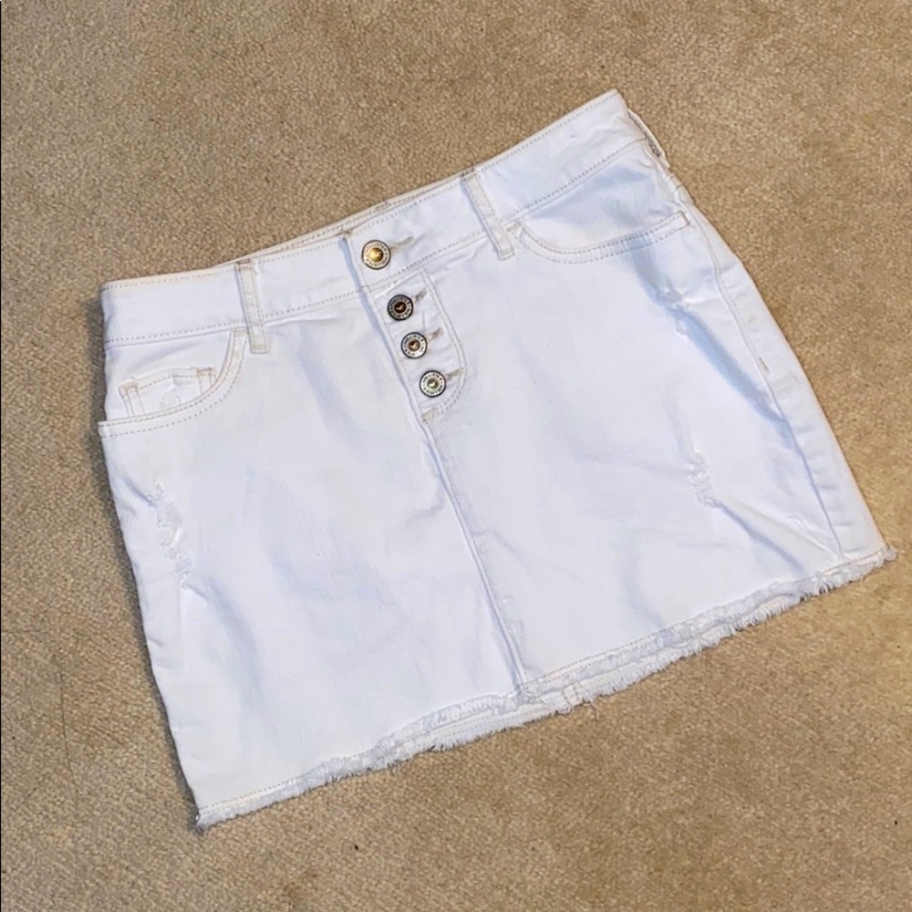 Hollister 5 Pocket White Denim Skirt